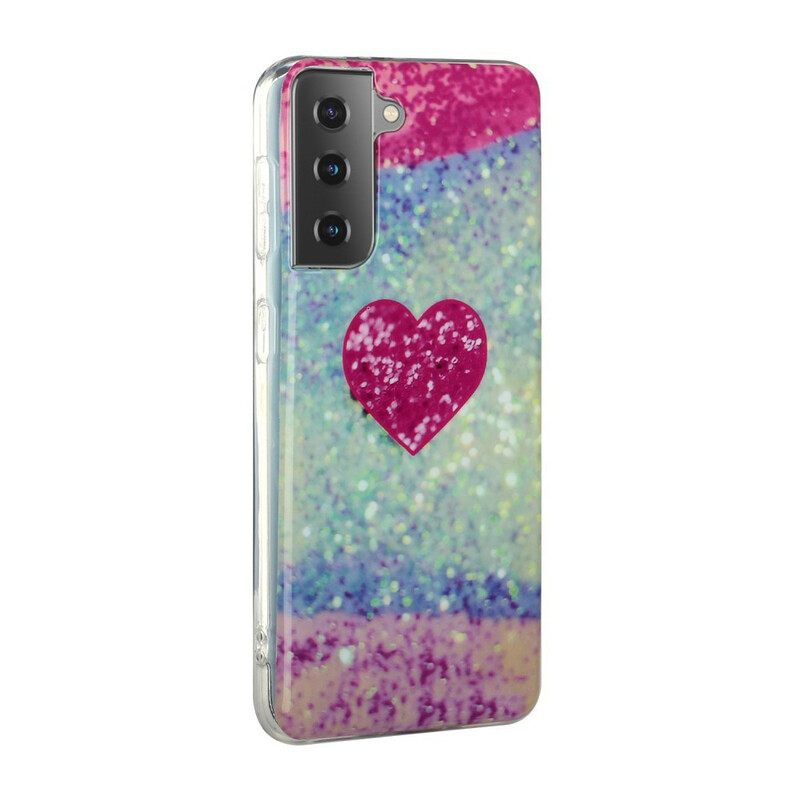 Kuori Samsung Galaxy S21 Plus 5G Glitter Heart