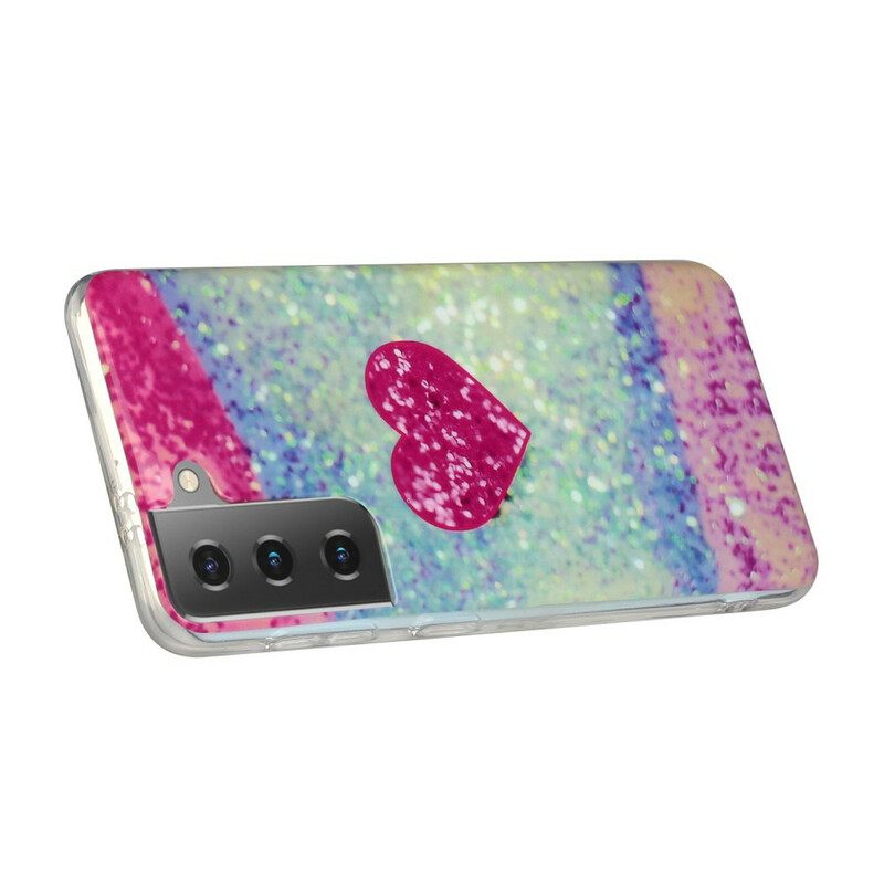 Kuori Samsung Galaxy S21 Plus 5G Glitter Heart