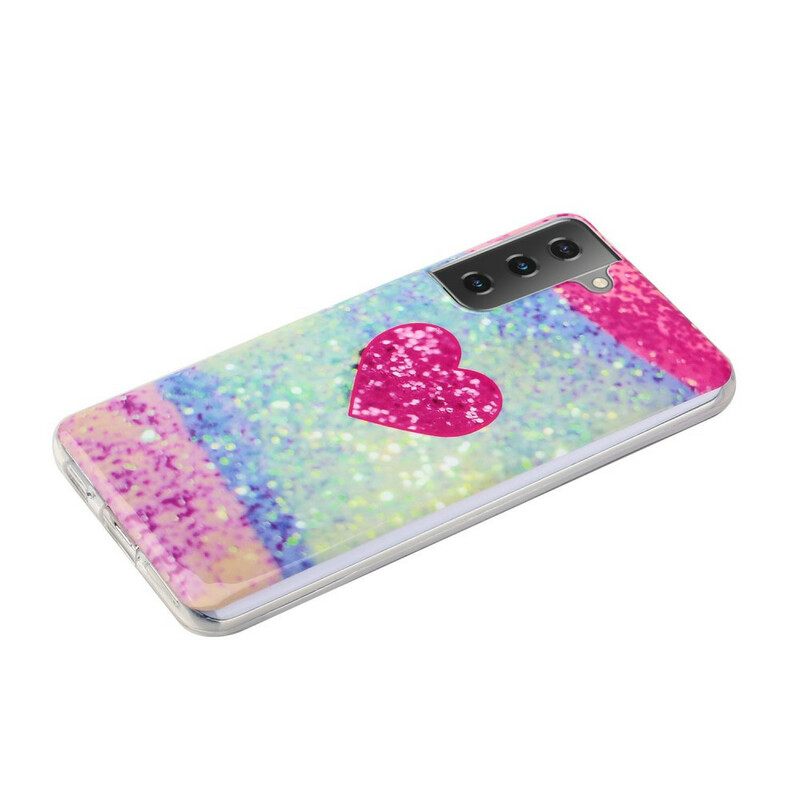 Kuori Samsung Galaxy S21 Plus 5G Glitter Heart