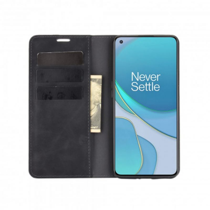 Puhelinkuoret OnePlus 9 Kotelot Flip Silk Soft Leather Effect