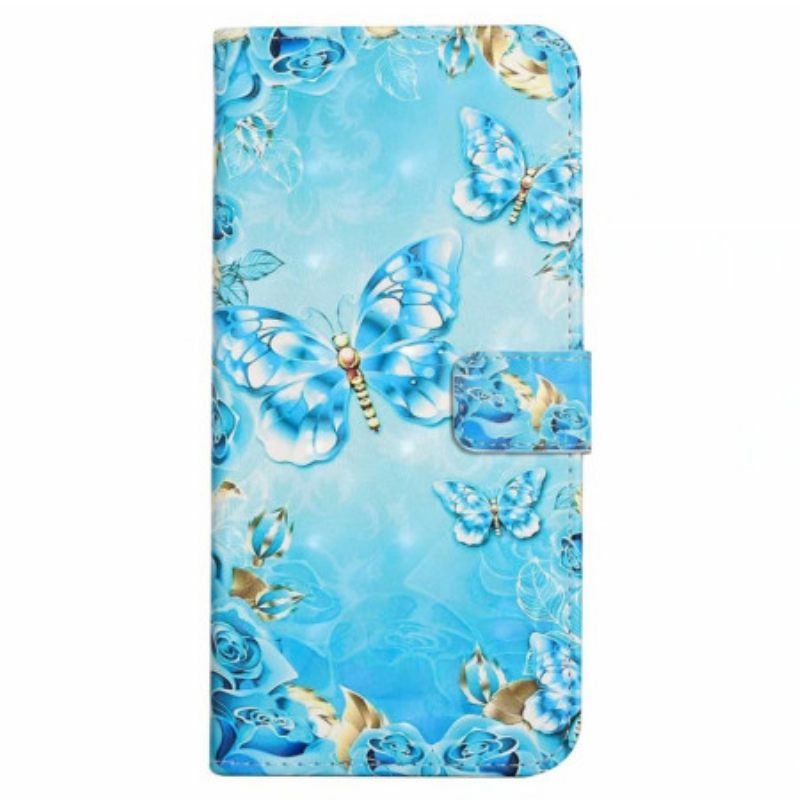 Kotelot iPhone 16 Pro Sinisiä Perhosia Suojakuori