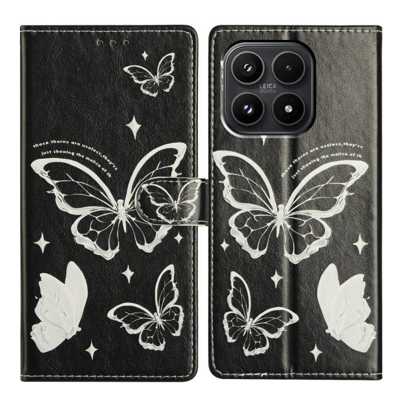 Kotelot Xiaomi 17 Mustavalkoiset Perhoset