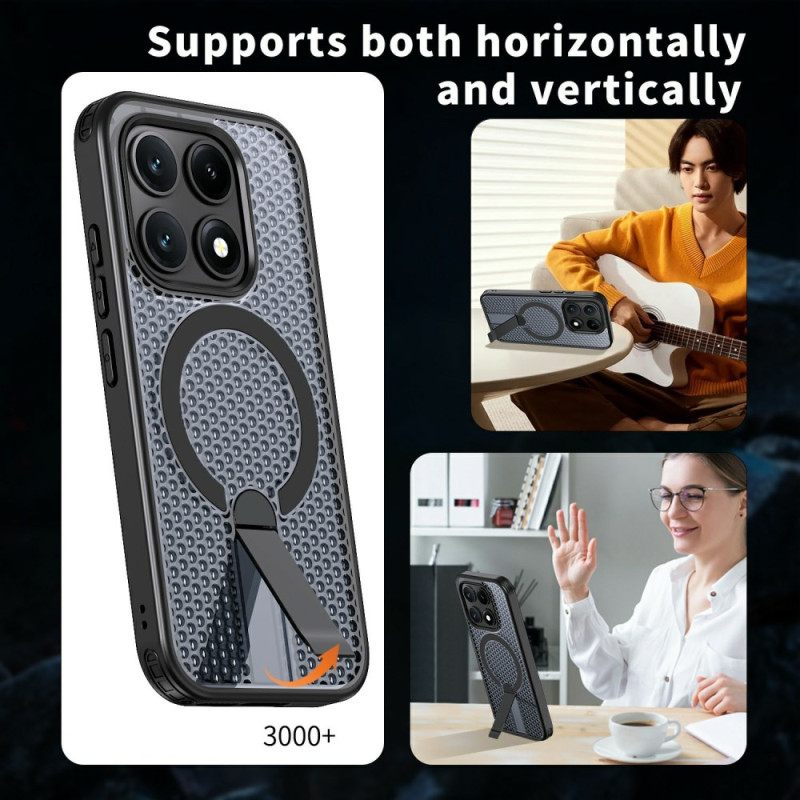 Kuori Xiaomi 17 Magneettinen Ruudukkokuvio Ja Tukijalka