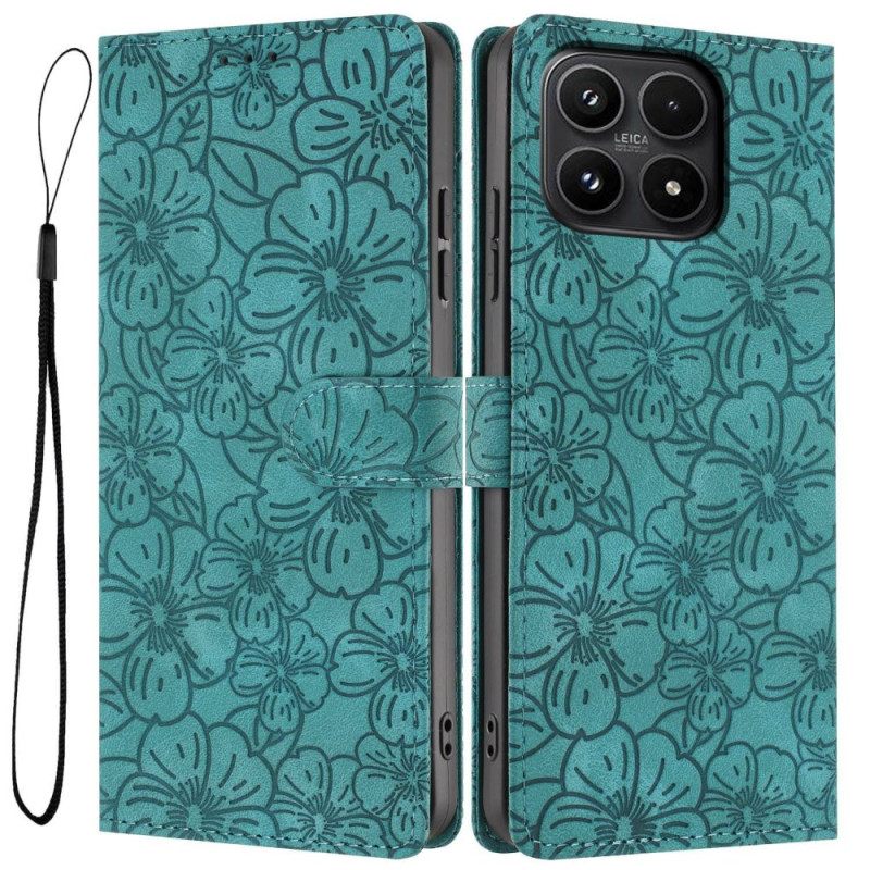 Nahkakotelo Xiaomi 17 Kukkakuvio