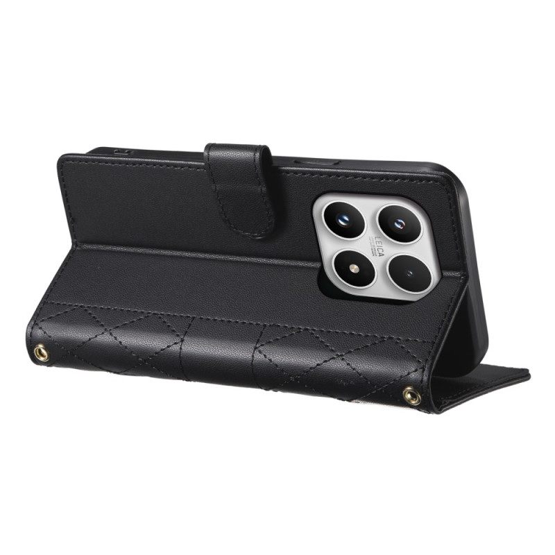 Nahkakotelo Xiaomi 17 Tikattu Hihnoilla