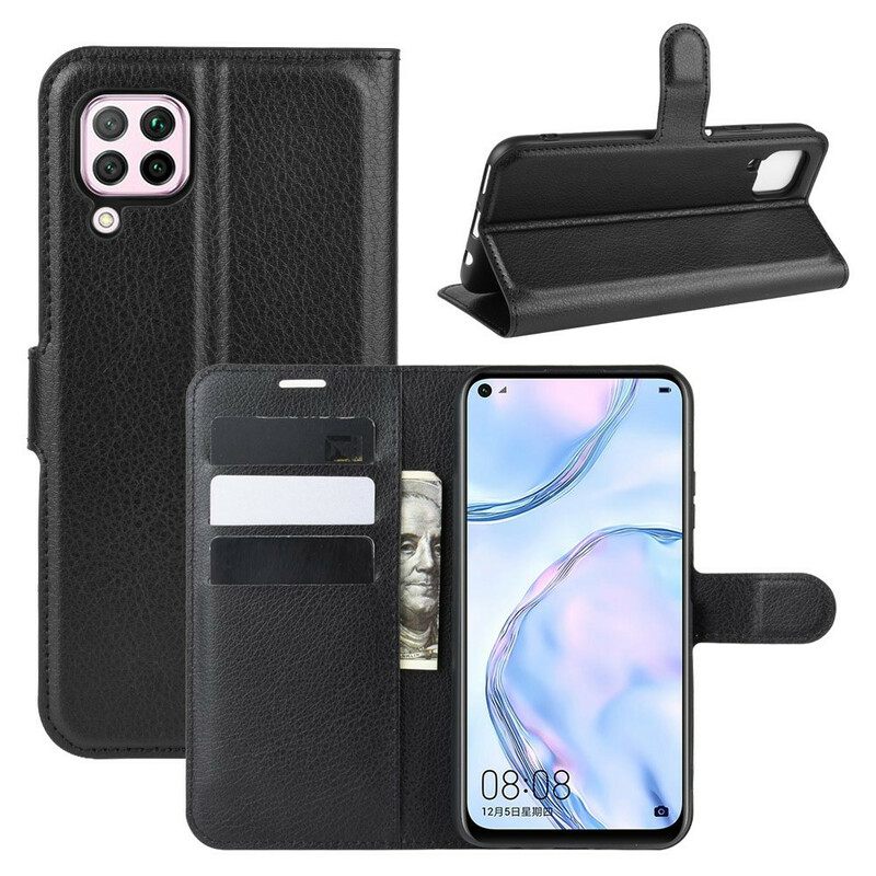 Flip Case Huawei P40 Lite Classic Litchi Faux Leather