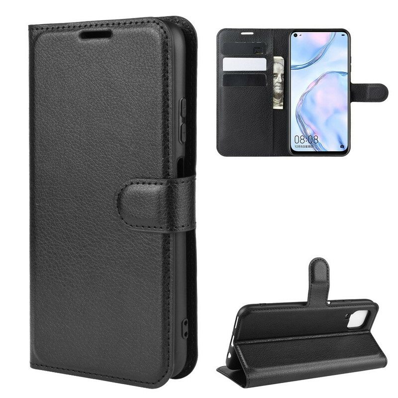 Flip Case Huawei P40 Lite Classic Litchi Faux Leather