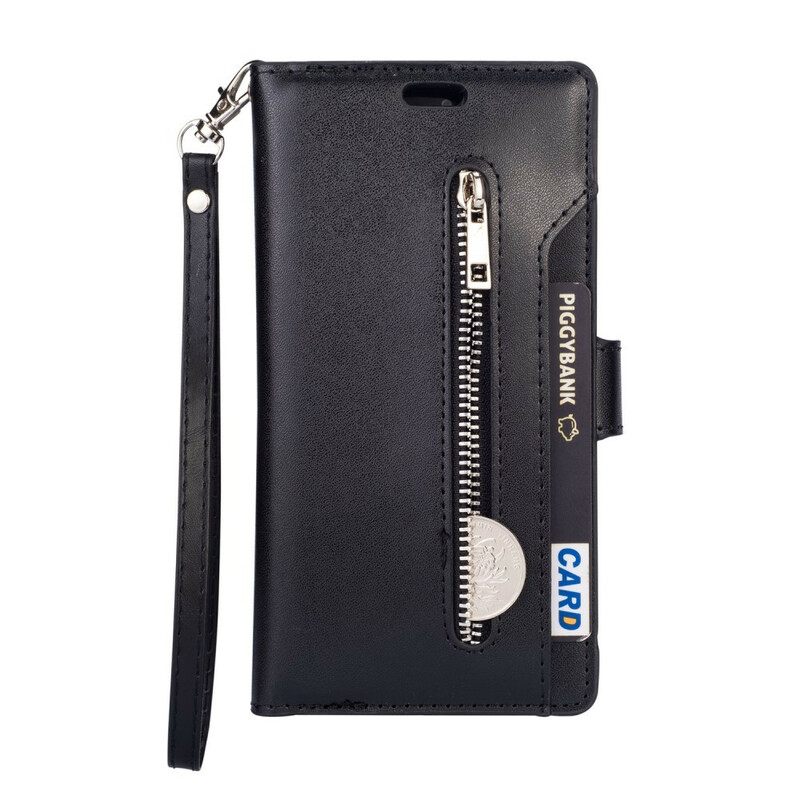 Flip Case Huawei P40 Lite Kukkaro Kaulanauhalla