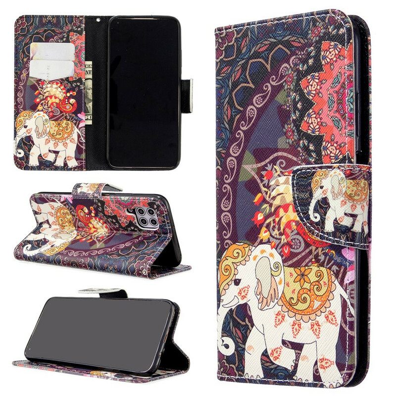 Flip Case Huawei P40 Lite Mandala Etniset Norsut