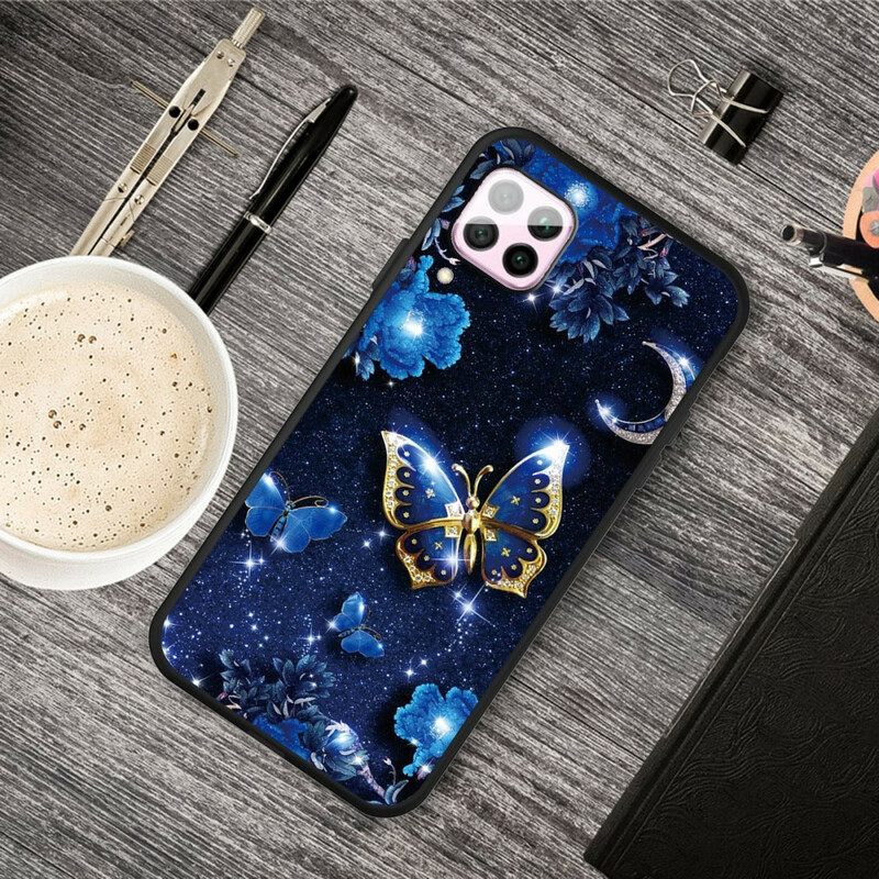 Kuori Huawei P40 Lite Golden Butterfly