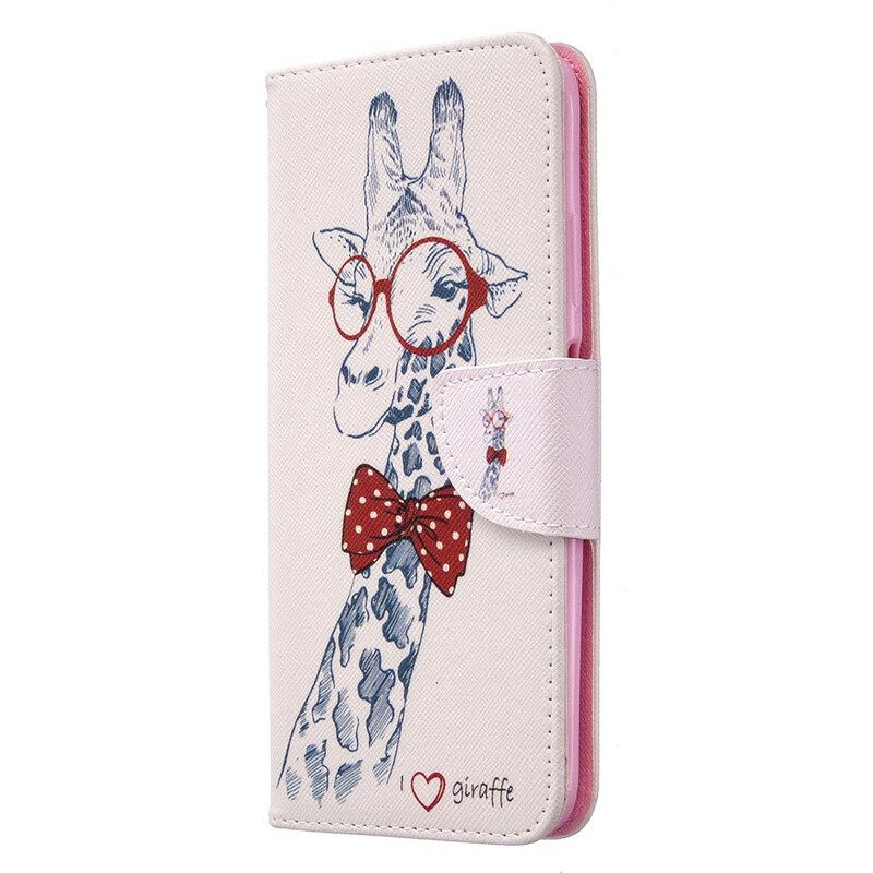 Nahkakotelo Huawei P40 Lite Brainy Giraffe