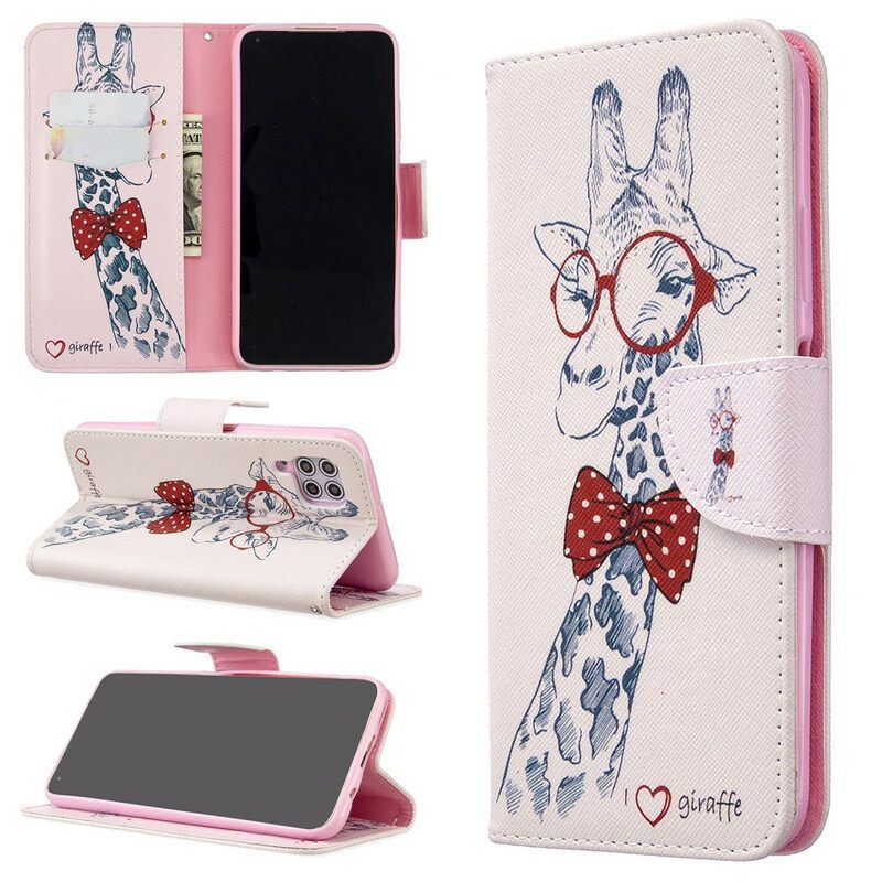 Nahkakotelo Huawei P40 Lite Brainy Giraffe