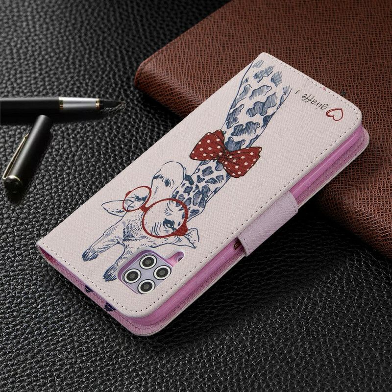 Nahkakotelo Huawei P40 Lite Brainy Giraffe