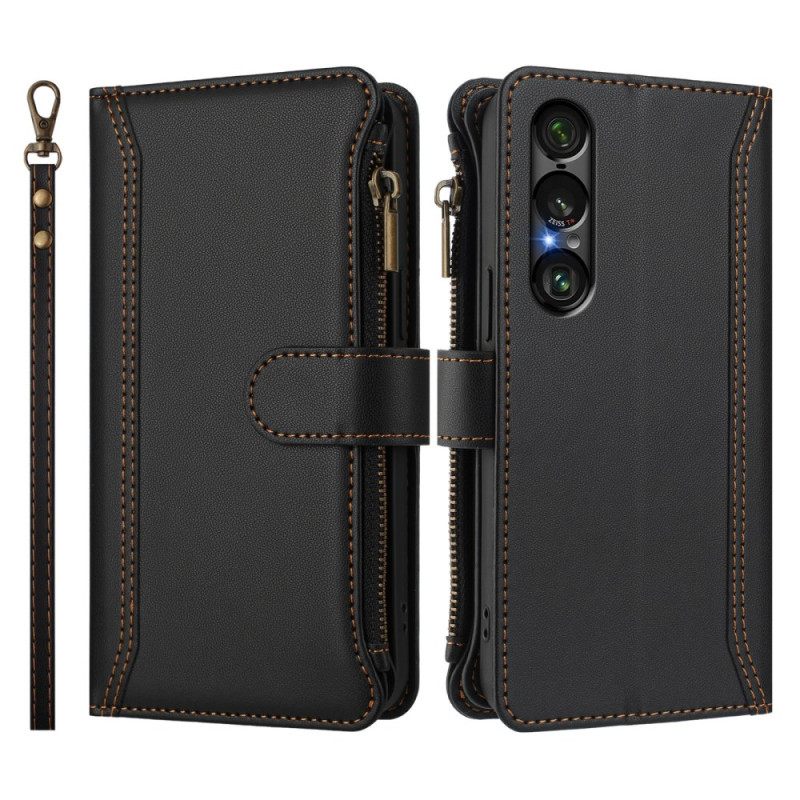 Kotelot Sony Xperia 1 Vii Puhelinkuoret 9 Kortin Lokeron Lompakko Hihnalla