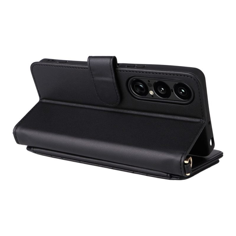 Kotelot Sony Xperia 1 Vii Tikattu Hihnalla Ja Olkahihnalla