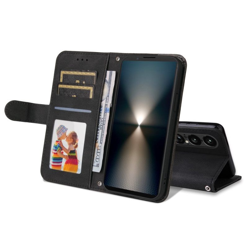 Kotelot Sony Xperia 1 Vii Vintage-efekti Niiteillä