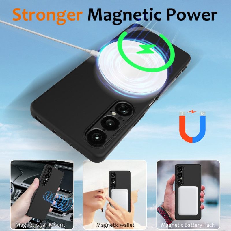 Kuori Sony Xperia 1 Vii Magsafe-yhteensopiva Silikoni Ja Nauha