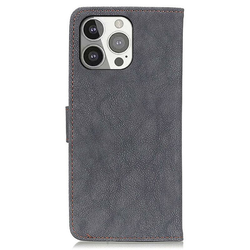 Flip Case iPhone 13 Pro Faux Leather Split Retro Khazneh
