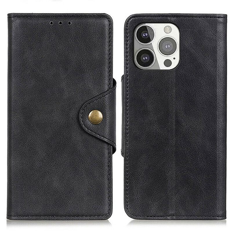 Flip Case iPhone 13 Pro Keinonahkapainike