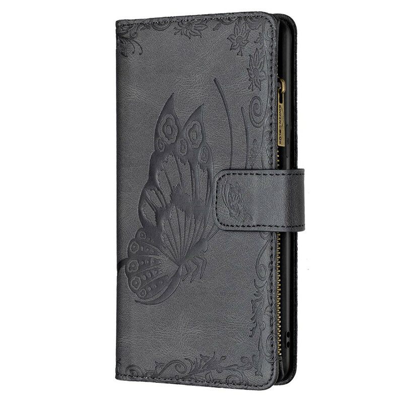 Kotelot iPhone 13 Pro Butterfly Baroque Vetoketjullinen Tasku