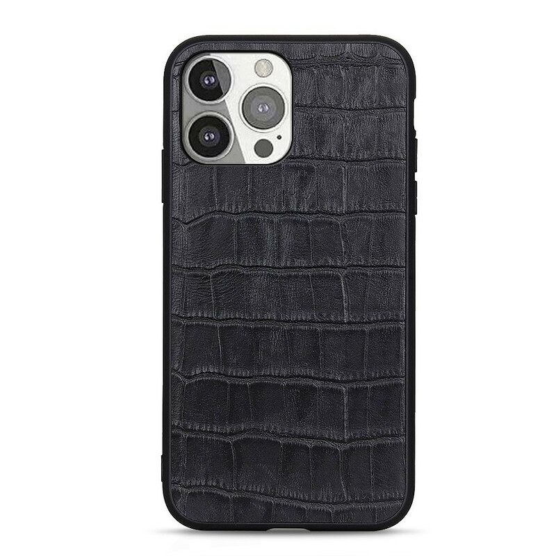 Kuori iPhone 13 Pro Aito Crocodile Texture Nahka