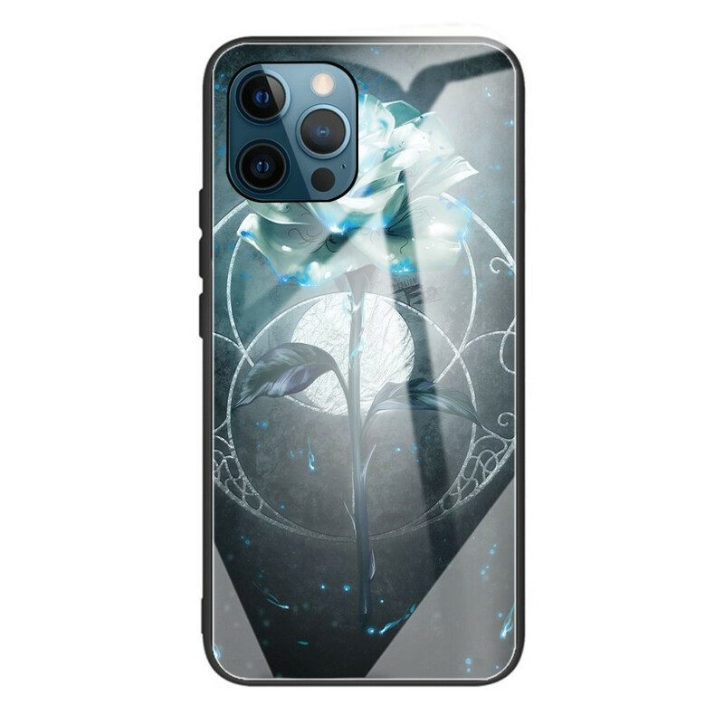 Kuori iPhone 13 Pro Green Rose Karkaistu Lasi