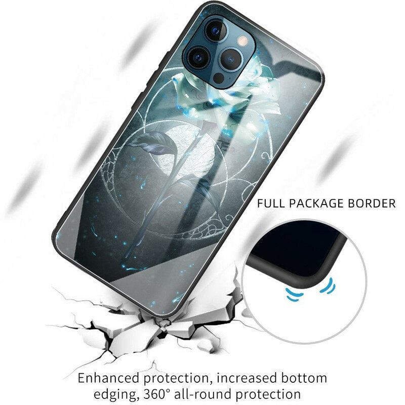 Kuori iPhone 13 Pro Green Rose Karkaistu Lasi