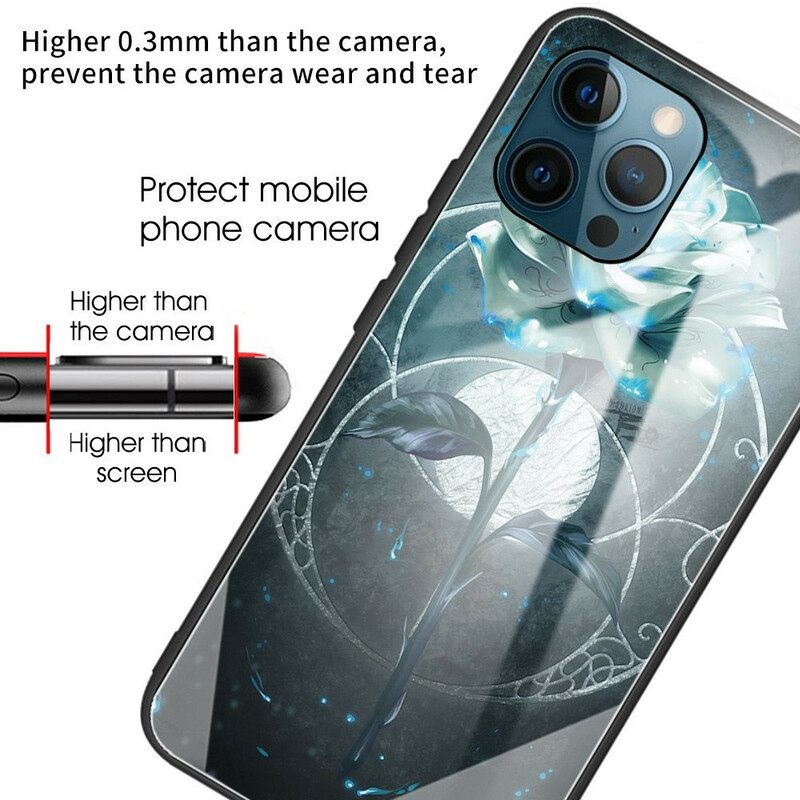 Kuori iPhone 13 Pro Green Rose Karkaistu Lasi