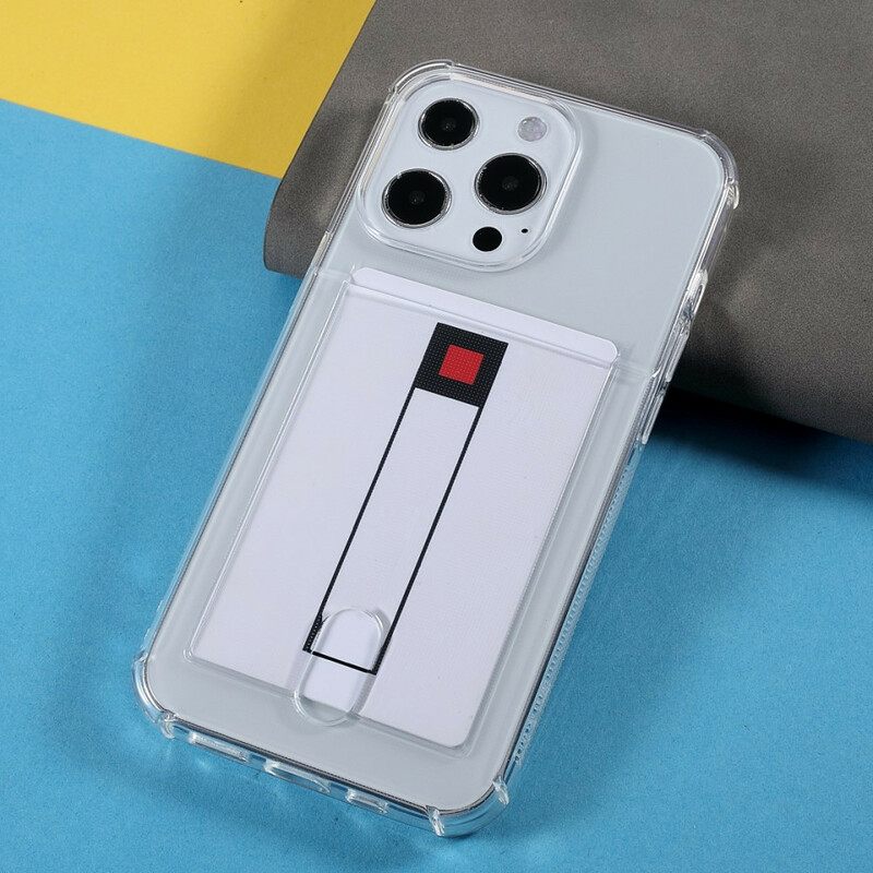 Kuori iPhone 13 Pro Läpinäkyvä Värikorttipidike