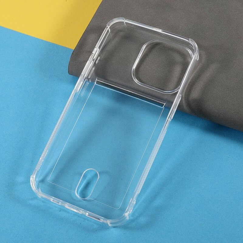 Kuori iPhone 13 Pro Läpinäkyvä Värikorttipidike
