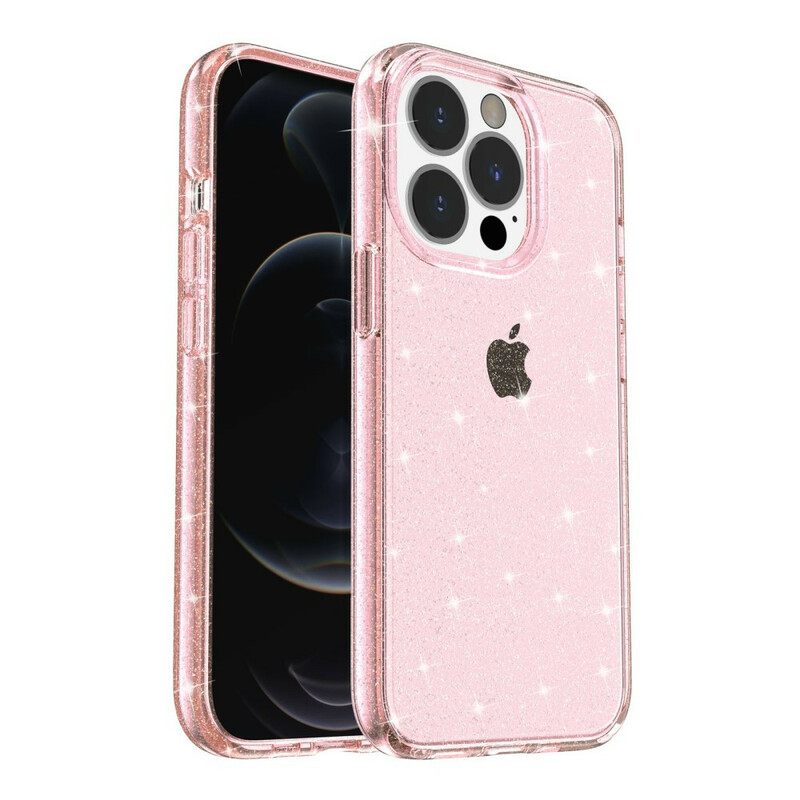 Kuori iPhone 13 Pro Läpinäkyvät Paljetit