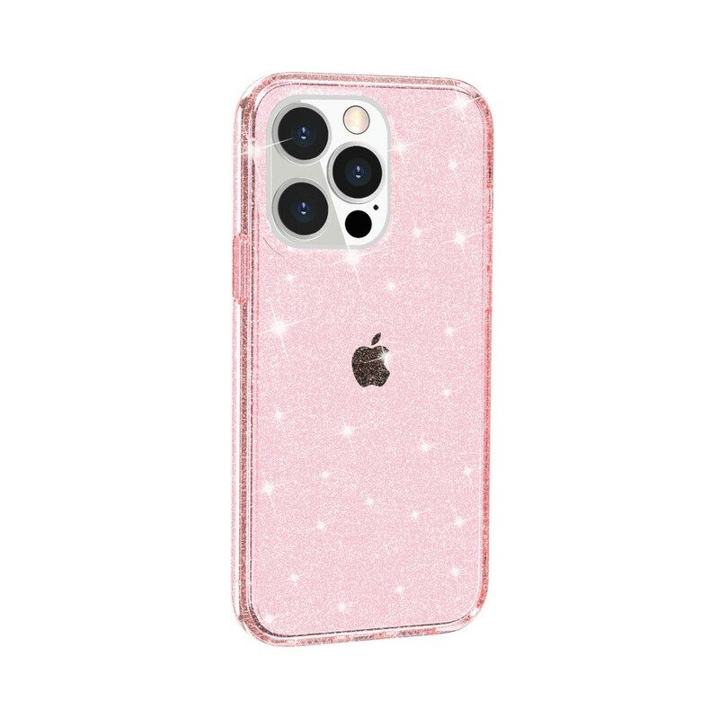 Kuori iPhone 13 Pro Läpinäkyvät Paljetit