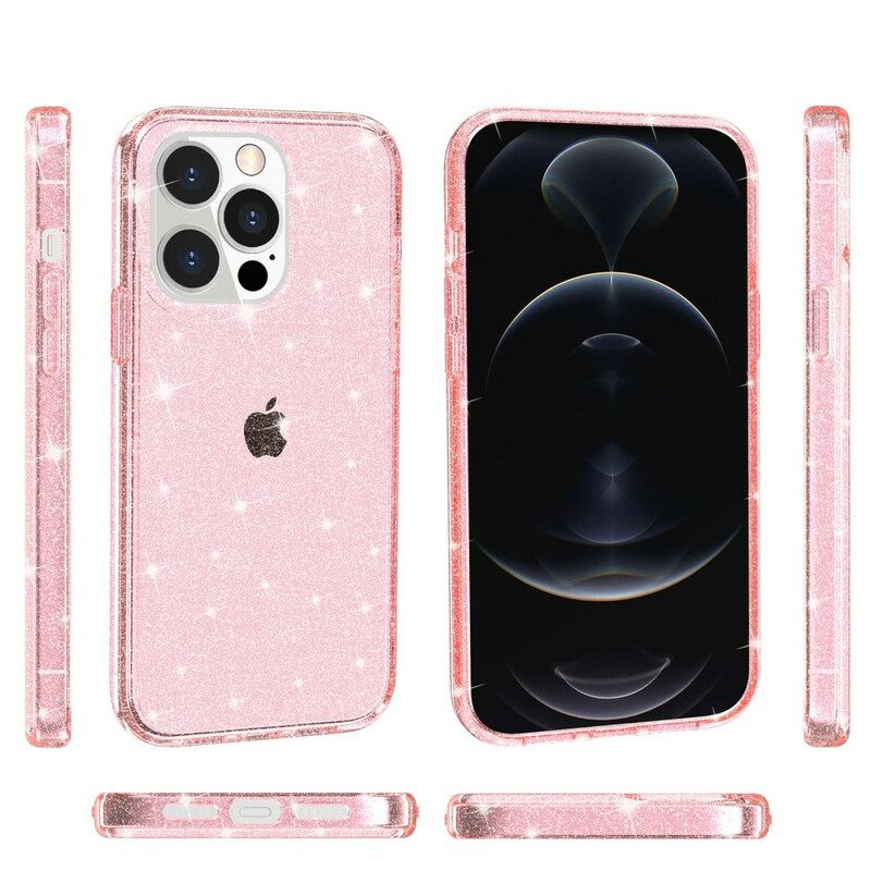 Kuori iPhone 13 Pro Läpinäkyvät Paljetit
