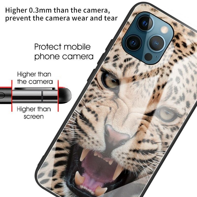 Kuori iPhone 13 Pro Leopard Tempered Glass