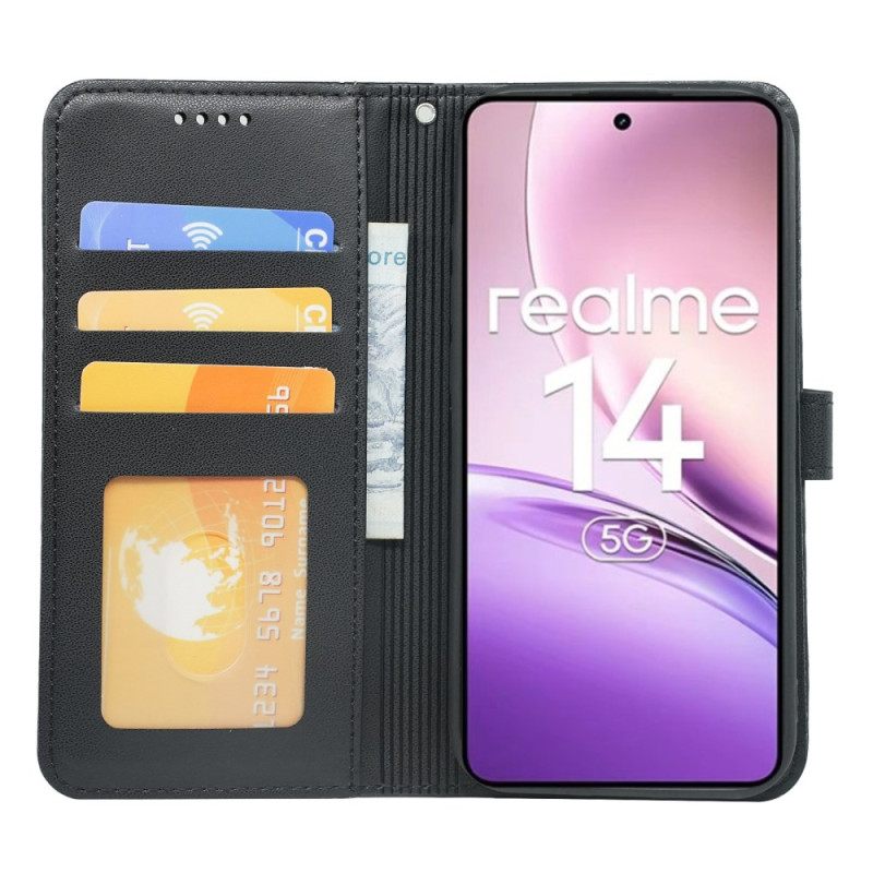 Nahkakotelo Realme 14 5g Irrotettava Hihna