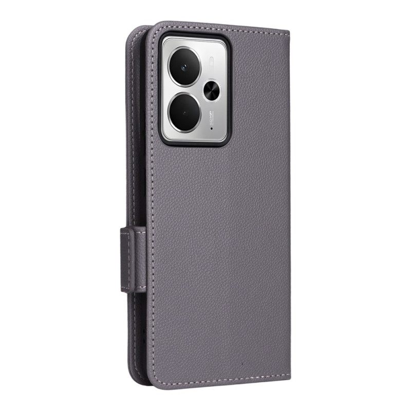 Nahkakotelo Realme 14 5g Litsikuvioinen Hihna