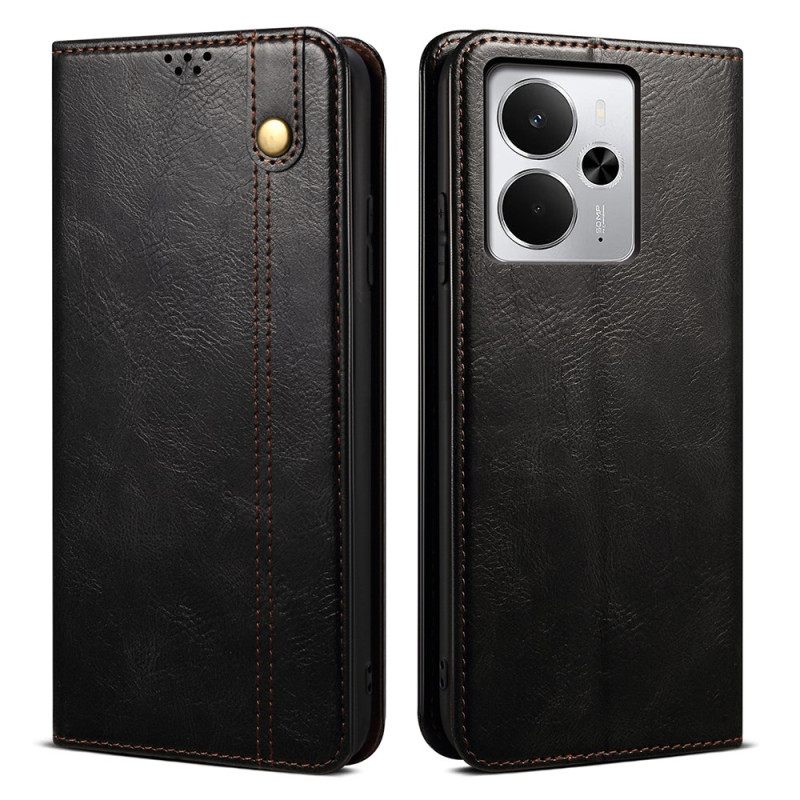 Nahkakotelo Realme 14 5g Puhelinkuoret Vahattu Jäljitelmä Nahka