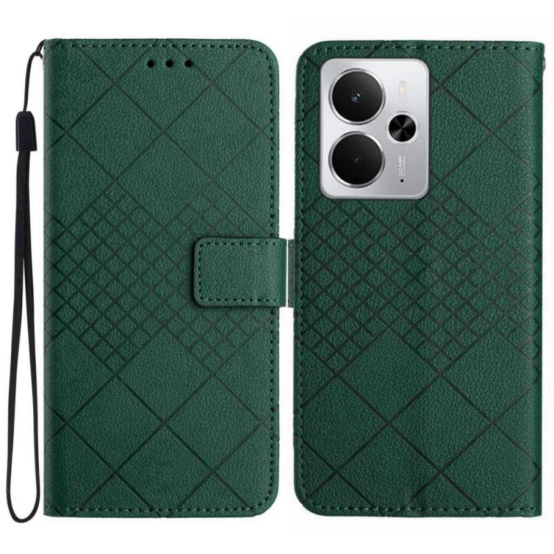 Nahkakotelo Realme 14 5g Timantit