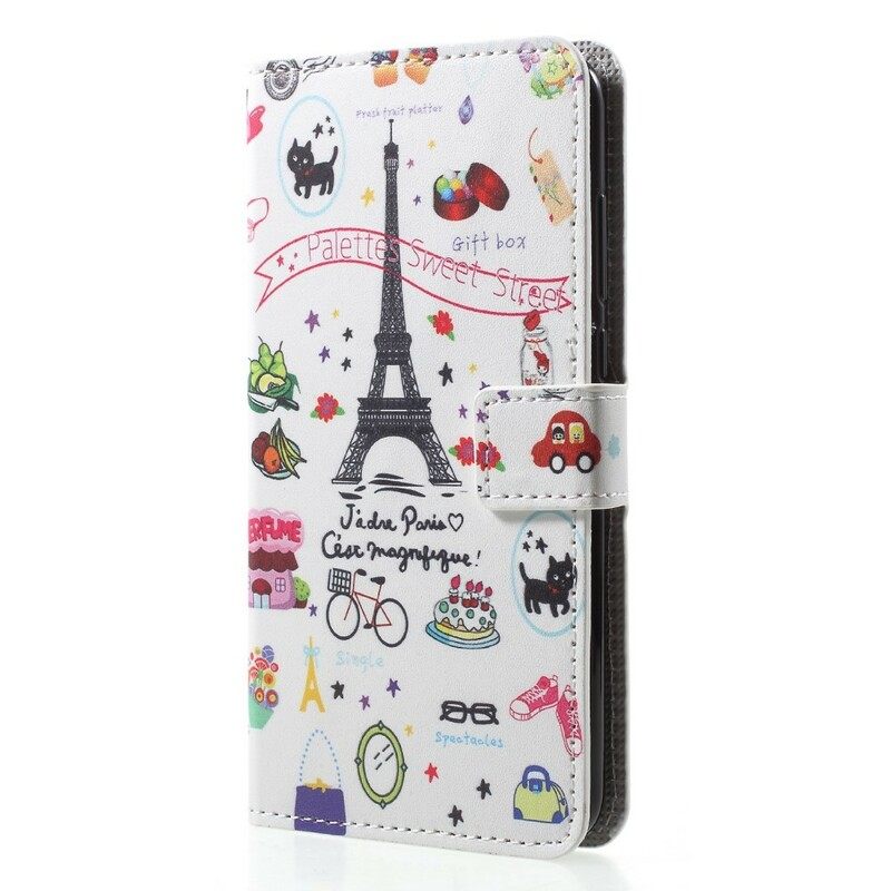 Nahkakotelo Huawei P20 Rakastan Pariisia