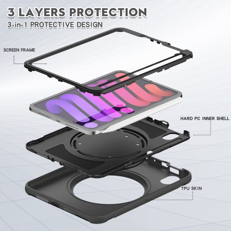 Kuori iPad Mini 6 (2021) Ultra Resistant Pyörivä Rengastuki