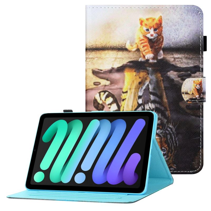 Nahkakotelo iPad Mini 6 (2021) Kitten Art
