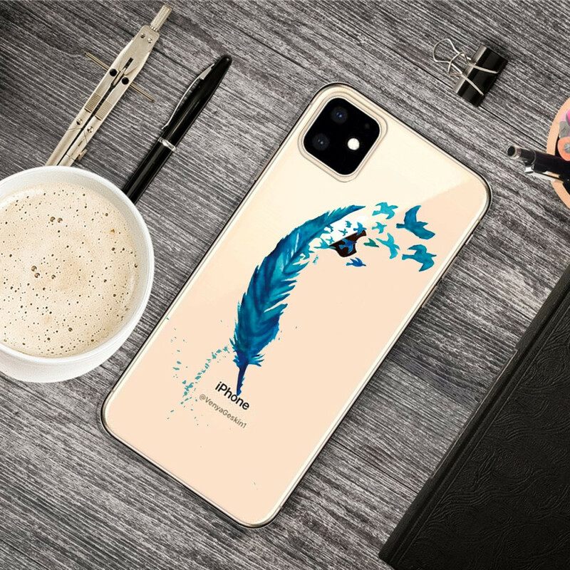 Case iPhone 11 Kaunis Sininen Sulka
