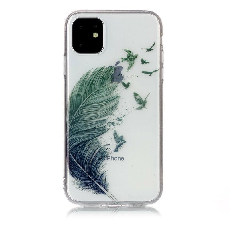 Case iPhone 11 Läpinäkyvä Värillinen Sulka