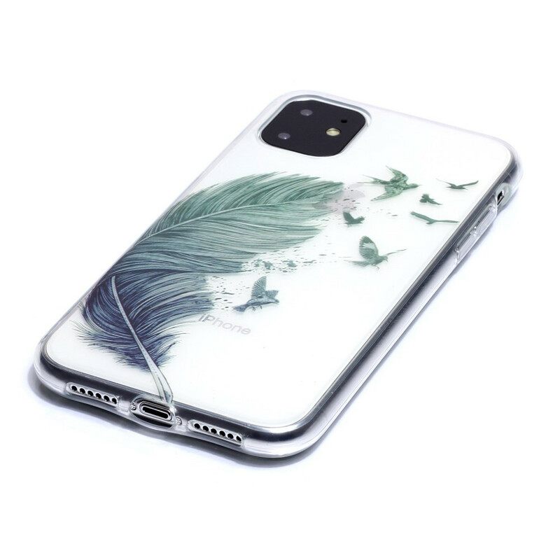 Case iPhone 11 Läpinäkyvä Värillinen Sulka