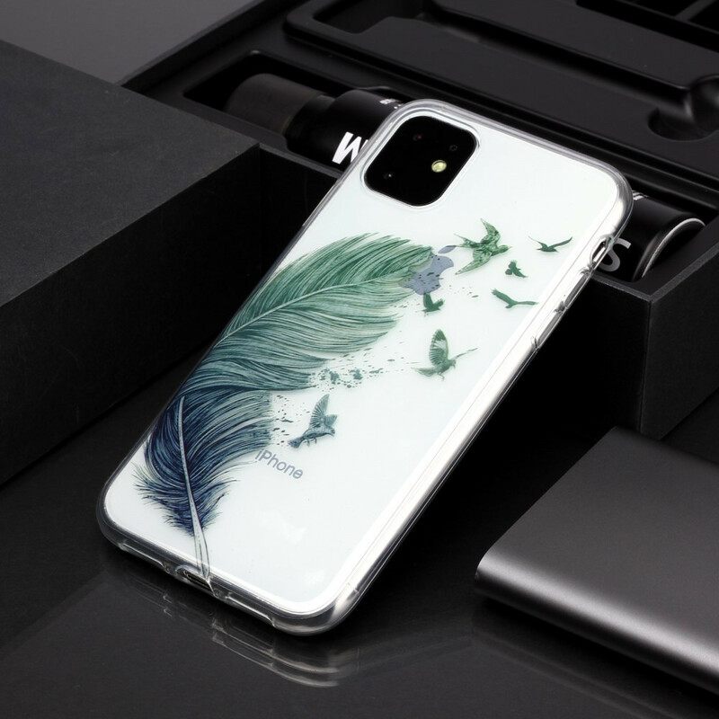 Case iPhone 11 Läpinäkyvä Värillinen Sulka
