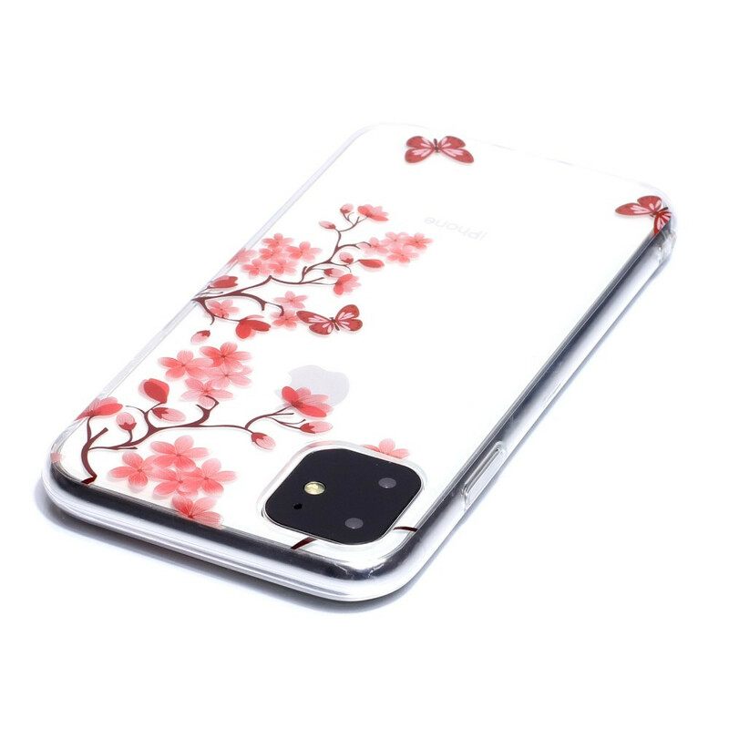Case iPhone 11 Transparent Butterfly Branch