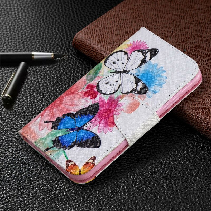 Kotelot iPhone 11 Maalatut Perhoset Ja Kukat
