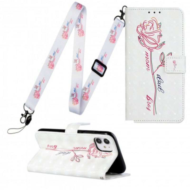 Kotelot iPhone 11 Suojaketju Kuori Flower Säädettävä Hihna