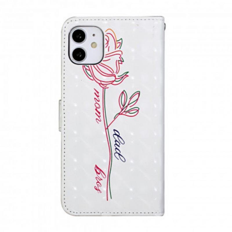 Kotelot iPhone 11 Suojaketju Kuori Flower Säädettävä Hihna
