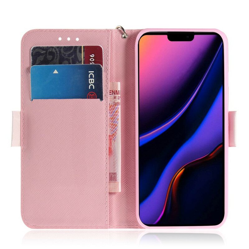 Kotelot iPhone 11 Suojaketju Kuori Panda Love In Lanyard